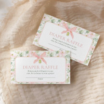 Diaper Raffle Vintage Floral Pink Bow Baby Shower
