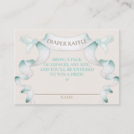 Diaper Vintage Raffle Carriage Ivory Mint Gingham Informatiekaartje