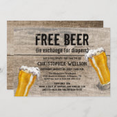 Diapers & Beer Pap Baby shower Party Kaart (Voorkant / Achterkant)