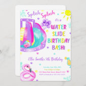 Diapositive d'eau modifiable Invitation d'annivers (Devant / Derrière)