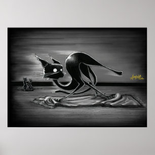 Diapositives Boo Kitty sur une affiche de tapis