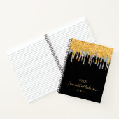 Diarisch glitter monogram zwart goud zilverjaar notitieboek (Binnen)