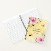 Diary happy bees roze florals name notitieboek (Binnen)