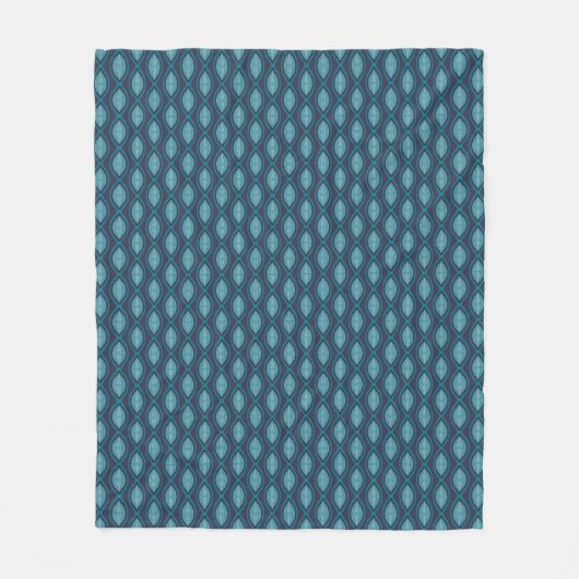 Diatom Algae Ogee Blue Fleece Blanket Deken (Voorkant)