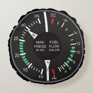 Diavoordruk en brandstofdebiet van het dashboard rond kussen