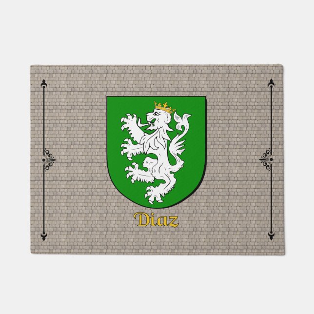 Diaz Historisch Schild op Cobblestone Deurmat (Voorkant)