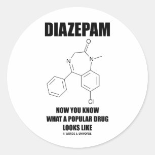 Diazepam Nu weet je hoe populair geneesmiddel erui Ronde Sticker