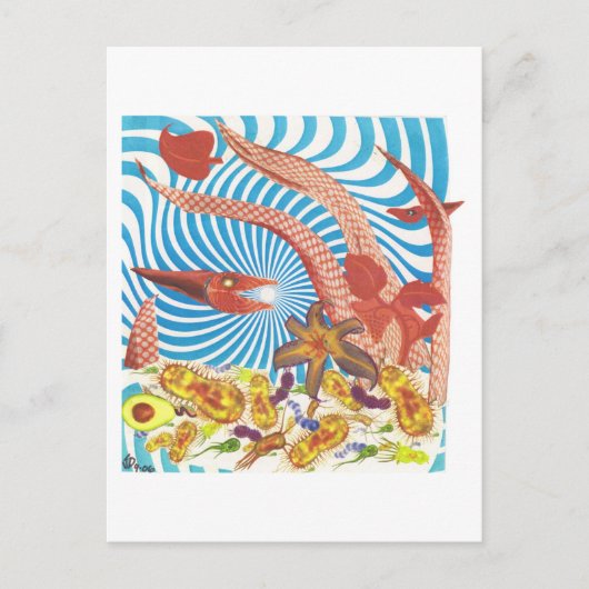 Dibble_Art29_Orange_Octopus Briefkaart (Voorkant)