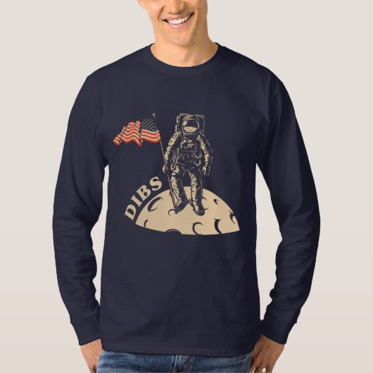 Dibs Man in the Moon Mens Long Sleeve T-shirt (Devant)