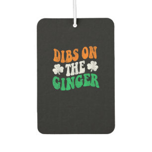 Dibs op de gember retro Ierse vlag grappig St Patr Luchtverfrisser