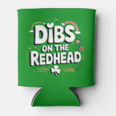 Dibs op de roodharige St Patrick's Day Blikjeskoeler (Voorkant)