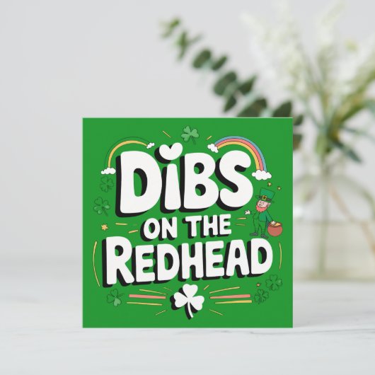 Dibs op de roodharige St Patrick's Day Kaart (Staand voorkant)