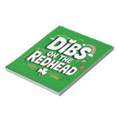 Dibs op de roodharige St Patrick's Day Notitieblok (Gedraaid)