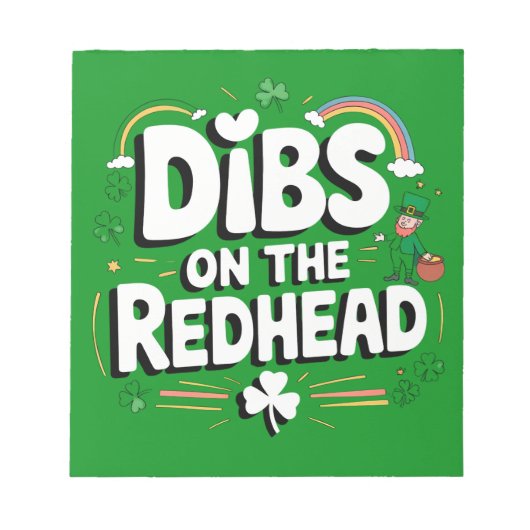 Dibs op de roodharige St Patrick's Day Notitieblok (Voorkant)