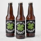 Dibs op de roodharige St Patrick's Day Shamrock Bier Etiket (Flessen)