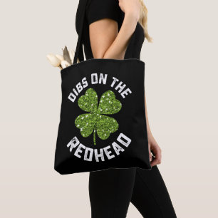 Dibs op de roodharige St Patrick's Day Shamrock Draagtas