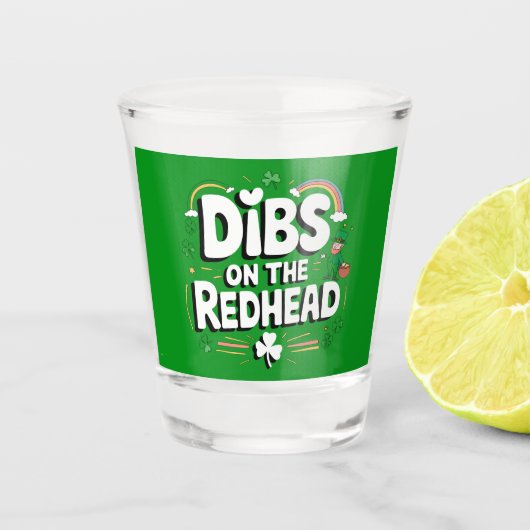 Dibs op de roodharige St Patrick's Day Shot Glas (Voorkant)