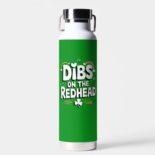 Dibs op de roodharige St Patrick's Day Waterfles (Voorkant)
