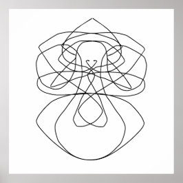 Dibujo de arte de líneas abstractas poster