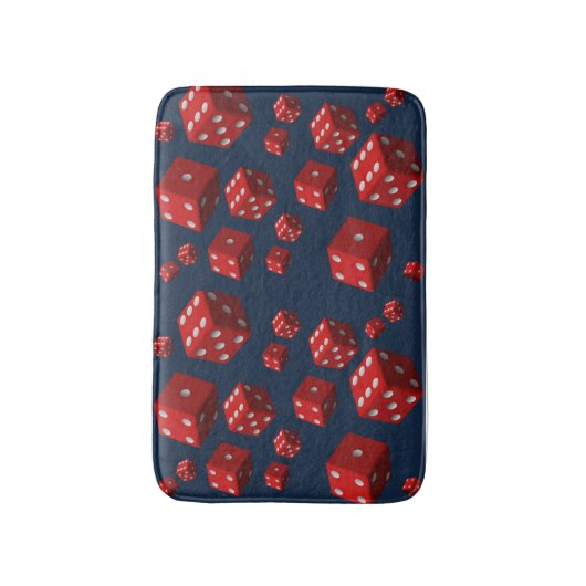 Dice blue douchewc badmat (Voorkant Verticaal)