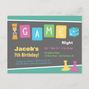 Dice Board Game Night Birthday Party Uitnodigingen