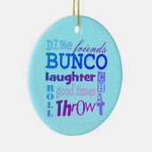 Dice Bunco Subway Art Words Typografie Keramisch Ornament (Rechts)
