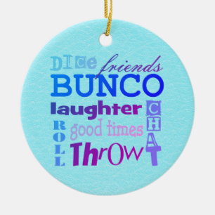 Dice Bunco Subway Art Words Typografie Keramisch Ornament