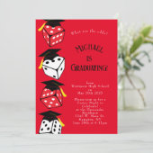 Dice Casino Gambling Graduation Party Invitation (Debout devant)