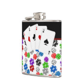 Dice Chips en Aces Poker Heupfles (Links)