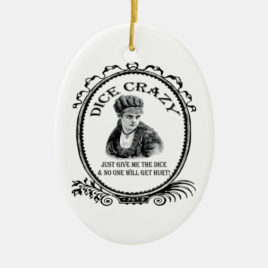 Dice Crazy Keramisch Ornament (Voorkant)
