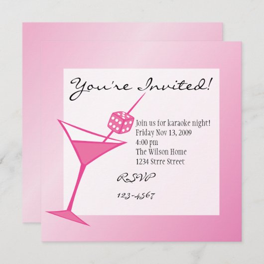 Dice Martini Kaart (Voorkant / Achterkant)