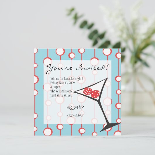 Dice Martini Kaart (Staand voorkant)