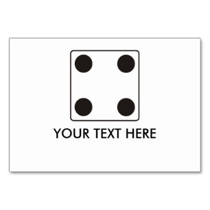 DICE-nummers 4 + jouw tekst Kaart