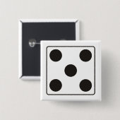 DICE-nummers 5 + je ruggengraat. Vierkante Button 5,1 Cm (Voorkant /achterkant)