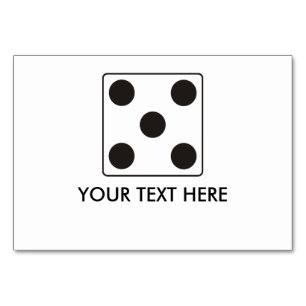 DICE-nummers van de pitten 5 + jouw tekst Kaart