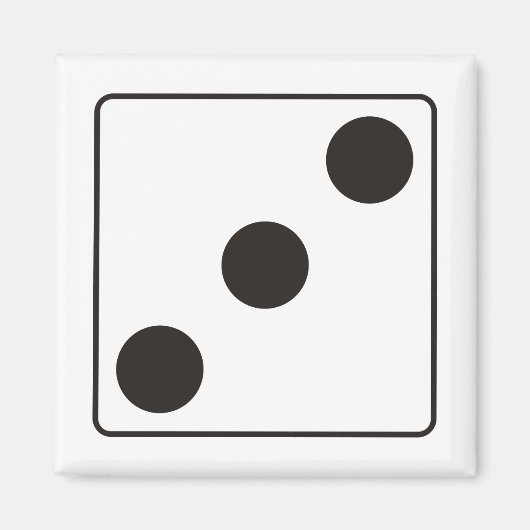 DICE-nummers van pips 3 + uw ruggengraat. Magneet (Voorkant)