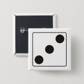 DICE-nummers van pips 3 + uw ruggengraat. Vierkante Button 5,1 Cm (Voorkant /achterkant)