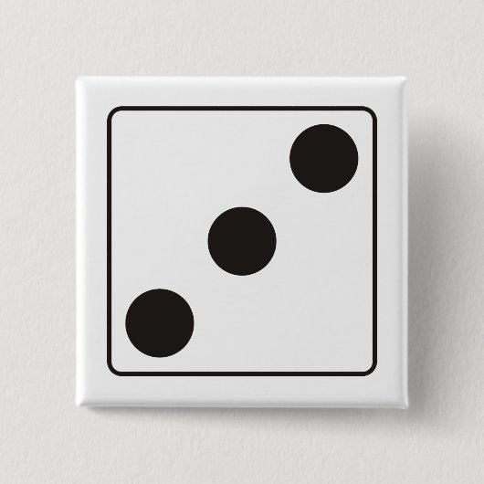 DICE-nummers van pips 3 + uw ruggengraat. Vierkante Button 5,1 Cm (Voorkant)