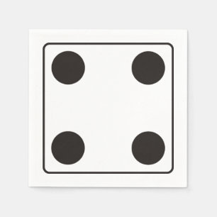 DICE-nummers van pips 4 + uw ruggengraat. Servetten