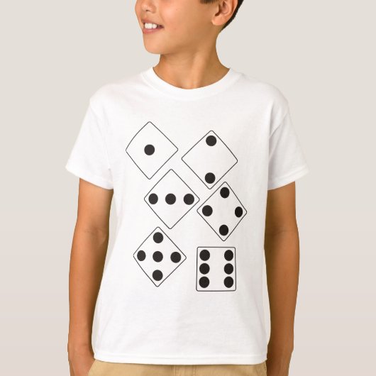 DICE-nummers van pips + uw achtergrondkleur en ide T-shirt (Voorkant)