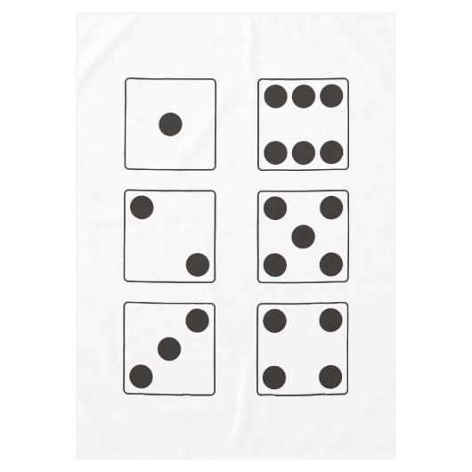 DICE-nummers van pips + uw achtergrondkleur en ide Tafelkleed (Voorkant)