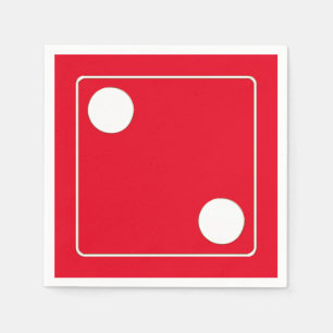 DICE-nummers witte pips 2 + uw ruggengraat. Servetten