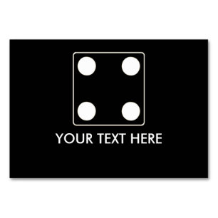 DICE-nummers witte pitten 4 + jouw tekst Kaart