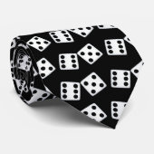 Dice op zwart Stropdas (Opgerold)