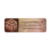 Dice | Orange Fantasy Tabletop Return Address Etiket (Voorkant)