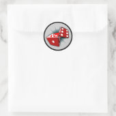 Dice Pair Ronde Sticker (Tas)