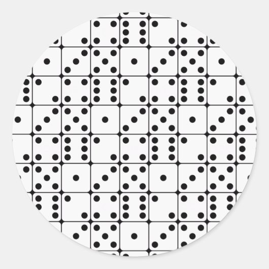 DICE PATTERN RONDE STICKER (Voorkant)