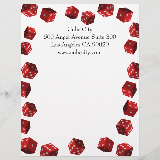 Dice Players Letterhead Briefhoofd Sjabloon (Voorkant)