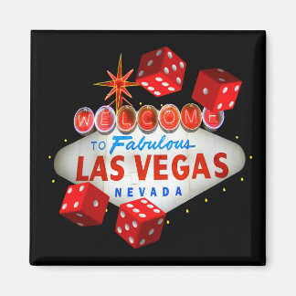 Dice Players Lucky Las Vegas Magnet