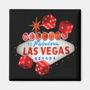 Dice Players Lucky Las Vegas Magnet Magneet